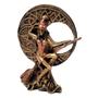 Imagem de Estatueta Bruxa Da Lua De Resina Dourada Com Bronze