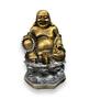 Imagem de Estatueta Buda Chinês Na Flor De Lótus Resina Fortuna Sorte
