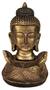 Imagem de Estatueta Cabeça Pequena Rosto Do Buda Hindu Dourado Resina