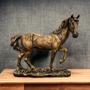 Imagem de Estatueta Cavalo Dourado Cavalo Competição Troféu em Resina