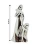 Imagem de Estatueta Decorativa Mãe e Filho Porcelana Prata 17cm - Lívon