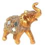 Imagem de Estatueta Elefante Dourado Pequeno Com Brilho Em Resina