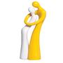 Imagem de Estatueta Escultura enfeite Estátua Decoração Centro de Mesa Cerâmica Casal Amoroso Amarelo / Branco