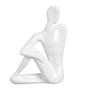 Imagem de Estatueta Estátua Escultura Enfeite Cerâmica Decorativa contorcionista Homem Pensador Branco