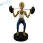 Imagem de Estatueta Mulher Agachamento Academia Musculoso Decoração Fitness