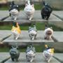 Imagem de Estatuetas De Gato Kawaii, 9 Peças, Enfeites De Jardim De Fadas, Sino De Animal, Escultura,