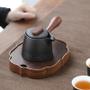 Imagem de Estilo Black Pottery Retro Side Handle Tea Pot Ceramic Office Kung Fu Kettle Chinese Tea Bowl Com Cobertura Bules