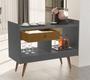 Imagem de Estilo Retrô Aparador Buffet Pés Palito Divisor de Ambientes 40-64 cor Onix / Nature - Comprar Moveis em Casa