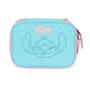 Imagem de Estojo Box Baú Escolar Disney Stitch Bordado Turquesa Luxcel