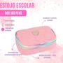 Imagem de Estojo Box Escolar Organizador Com Divisórias Duplo Meninas Juvenil