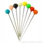 Imagem de Estojo de alfinetes grande cabeça colorida de bola para patchwork - 50 unidades