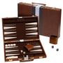 Imagem de Estojo de couro Backgammon Board Game Happy Hippo Deluxe marrom