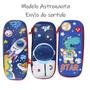 Imagem de Estojo Escolar Azul Astronauta Foguete Espaço com 3 divisões