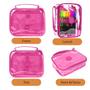 Imagem de Estojo Escolar Box Com Alça Necessaire Transparente Médio Juvenil Volta as Aulas Universitário Quadrado Necessaire Cosmético Mala Viagem