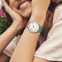 Imagem de Estojo feminino Watch Bisley com pulseira de silicone laranja/verde de 38 mm