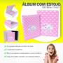 Imagem de Estojo Imantado com Álbum para 100 Fotos 15x21 - NUVEM ROSA Bebê Chuva de amor Infantil Newborn