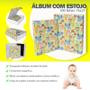 Imagem de Estojo Imantado com Álbum para 100 Fotos 15x21 - SAFARI VERDE Bebê Animais Infantil Newborn