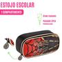 Imagem de Estojo Infantil Escolar P/ Giz Caneta Lápis de Cor Material Organizador Multiuso C/ 2 Compartimentos Personagem Aranha