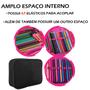 Imagem de Estojo Jumbo Box Escolar Juvenil Feminino Espaçoso Pom Pom Preto