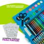 Imagem de Estojo Maleta para Colorir 150 peças Infantil Canetinhas Giz
