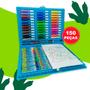 Imagem de Estojo Maleta para Colorir 150 peças Infantil Canetinhas Giz