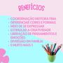 Imagem de Estojo Maleta Pintura Infantil 150 Peças Canetinhas Giz Lápis Cores  + Desenhos Para Colorir