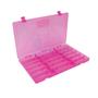 Imagem de Estojo Multiuso Para Organizar Acessórios Rochel Box 23 XB50/52  Transparente Rosa 35,5x22x5,5cm