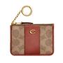 Imagem de Estojo para cartão de identificação Coach Essential Mini Tan Rust Signature Canvas