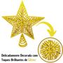 Imagem de Estrela de Natal Ponteira para Arvore Decoração Glitter Brilhante 20cm