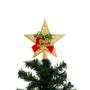 Imagem de Estrela Ponteira Dourada Arvore De Natal Vazada Com Laço - Sortido -Enviado conforme disponibilidade em estoque