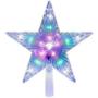 Imagem de Estrela Ponteira para Árvore de Natal Colorida LED Colorido Pisca Pisca Luz Decoração Enfeite Natalino Papai Noel