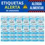 Imagem de Etiqueta Alerta Alergia Alimentar Personalizada Vinil 30un