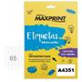 Imagem de Etiqueta ink-jet/laser a4351 21,2x38,2 mm pacote com 100 folhas com 65 etiquetas por folha - maxprint