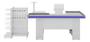 Imagem de Expositor Checkstand Com Checkout 1,50m Branco Perfil Azul