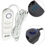 Imagem de Extensão 3 Tomadas com 3 USB, Branco, 2400W, Bivolt