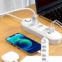 Imagem de Extensão 3 Tomadas e 3 USB com Filtro de Linha, 2400W, Branco