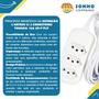 Imagem de Extensão 5 metros C/ 3 Conectores Tomada 10A 2P+T branca 1524001 FLP