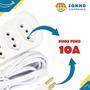 Imagem de Extensão 5 metros C/ 3 Conectores Tomada 10A 2P+T branca 1524001 FLP