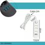 Imagem de Extensão 5 Tomadas com 3 USB, Branco, 2400W