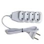 Imagem de Extensão Bipolar 4 Tomadas 10A 1M Slim Branco - Force Line