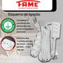 Imagem de Extensão Branca com 3 Tomadas 2P+T 10A 250V com cabo de 5M - Fame