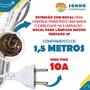 Imagem de Extensão com bocal para lâmpada macho injetado 1,5M 2P 10A branco cordão paralelo V-32/1,5 Voltim