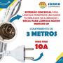 Imagem de Extensão com bocal para lâmpada macho injetado 3M 2P 10A branco cordão paralelo V-32/3 Voltim