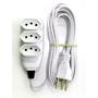 Imagem de Extensão Compacta com Cabo PP Chato 3 Vias 10m 10A 250V Branco - Ilumi