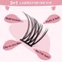 Imagem de Extensão de cílios Cluster Lashes PRO LASHBEAUTY 72 unidades D-14 mm