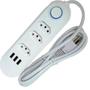 Imagem de Extensão Elétrica 3 Tomadas com USB Metálico 127v/220v Fácil Uso