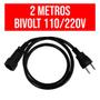 Imagem de Extensão Elétrica Prolongador Preto Extensor de Cabo 2 Metros Bivolt 110v e 220v