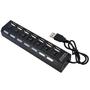 Imagem de Extensão Hub Régua Usb 2.0 - 7 Portas Pc Hd Externo Pendrive Impressora Switch Extensor On/Off Led I