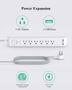 Imagem de Extensão Mifaso com 6 Tomadas e 2 USB - Pacote com 2 Unidades e Cabo de 12 Pés
