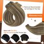 Imagem de Extensões de cabelo Clip in Full Shine 30 cm, marrom médio com mechas